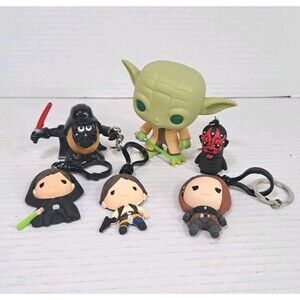 Star Wars Lot Funko Yoda & 3D Keychains Darth Maul Han Solo Luke Bo-Katan Vader